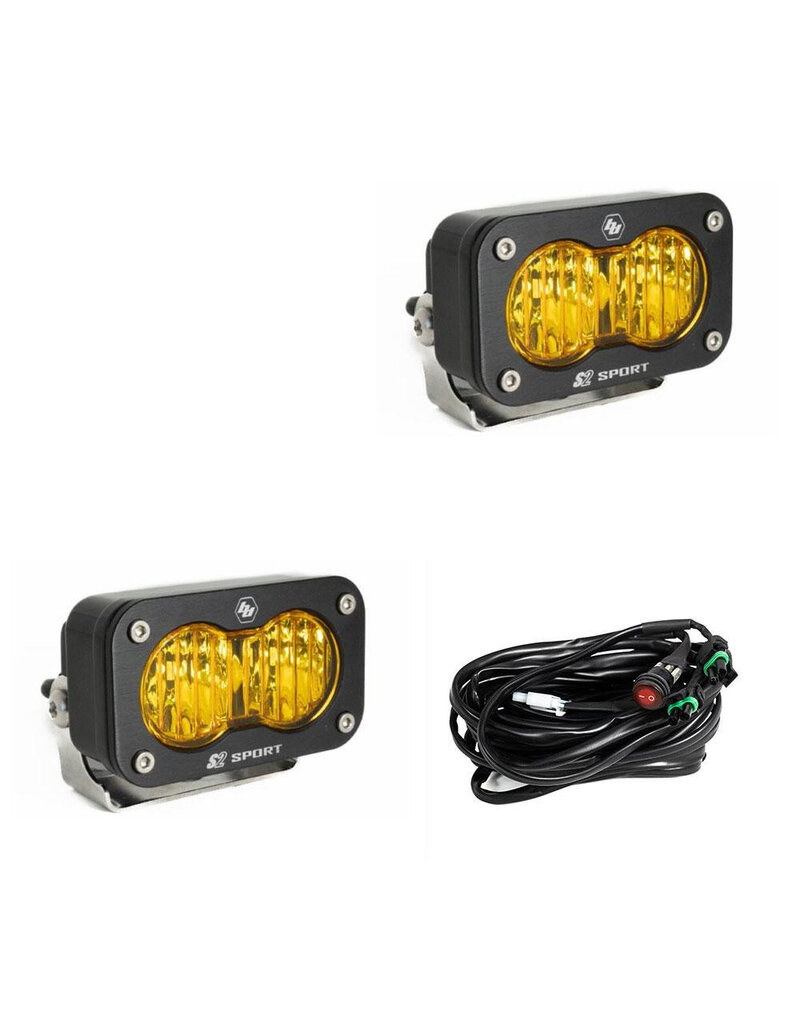 S2 Sport Black LED Auxiliary Light Pod Pair – Universal, by BAJA DESIGNS