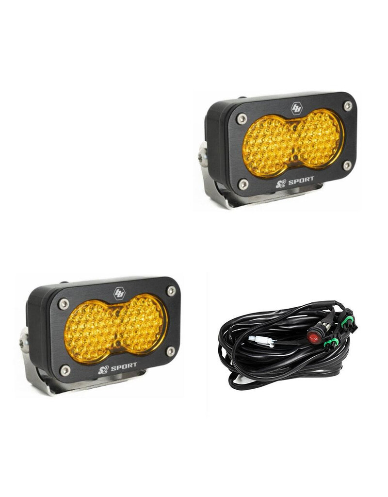 S2 Sport Black LED Auxiliary Light Pod Pair – Universal, by BAJA DESIGNS