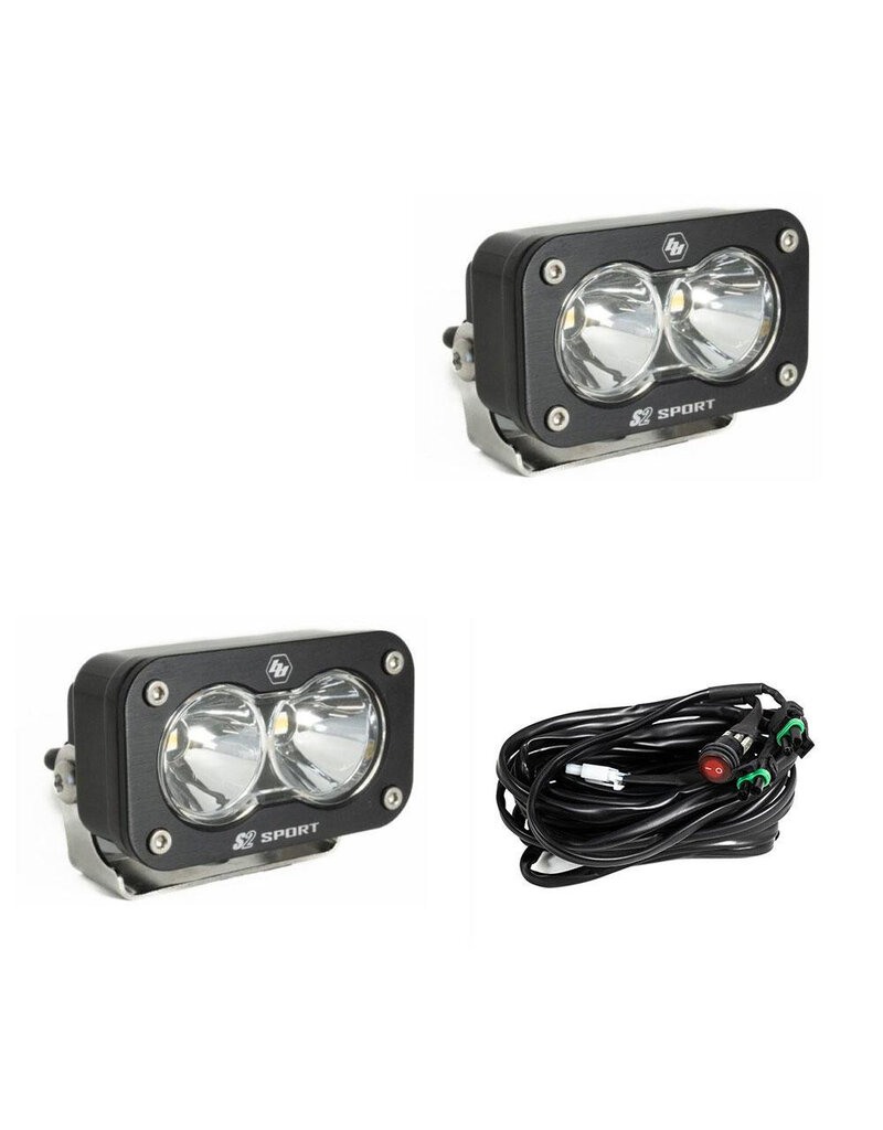 S2 Sport Black LED Auxiliary Light Pod Pair – Universal, by BAJA DESIGNS