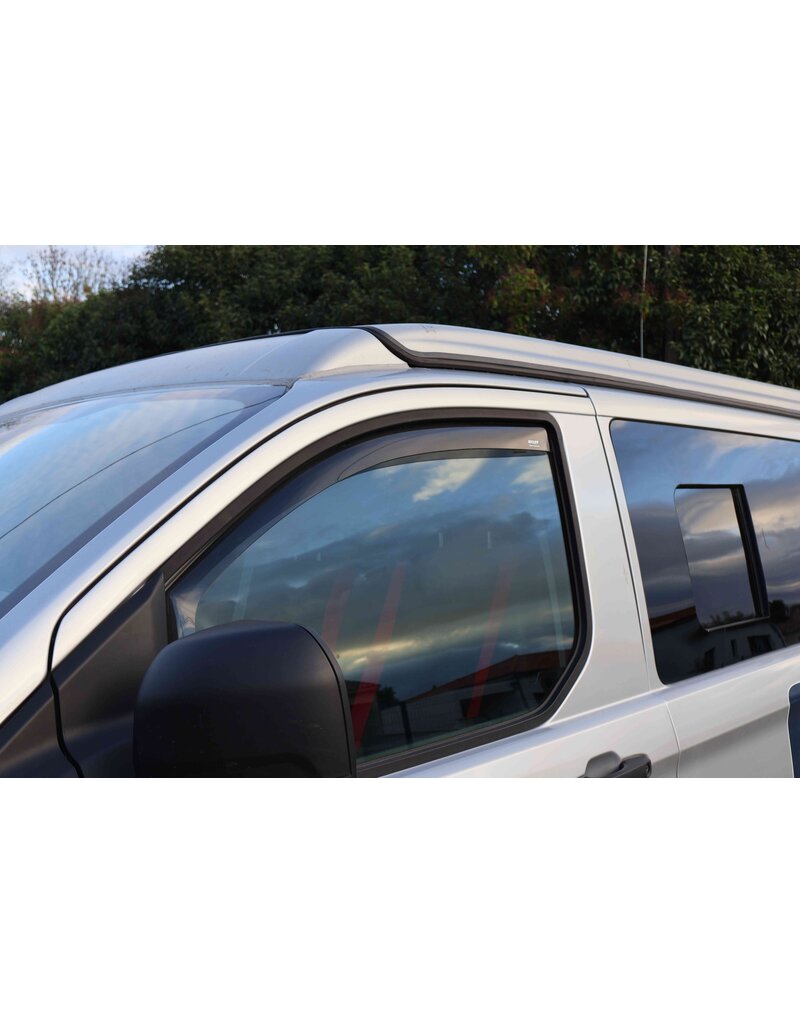 Rain/wind deflectors (pair) for Ford Transit Custom V710 (2024+) and VW T7 (2025+) , smoke gray