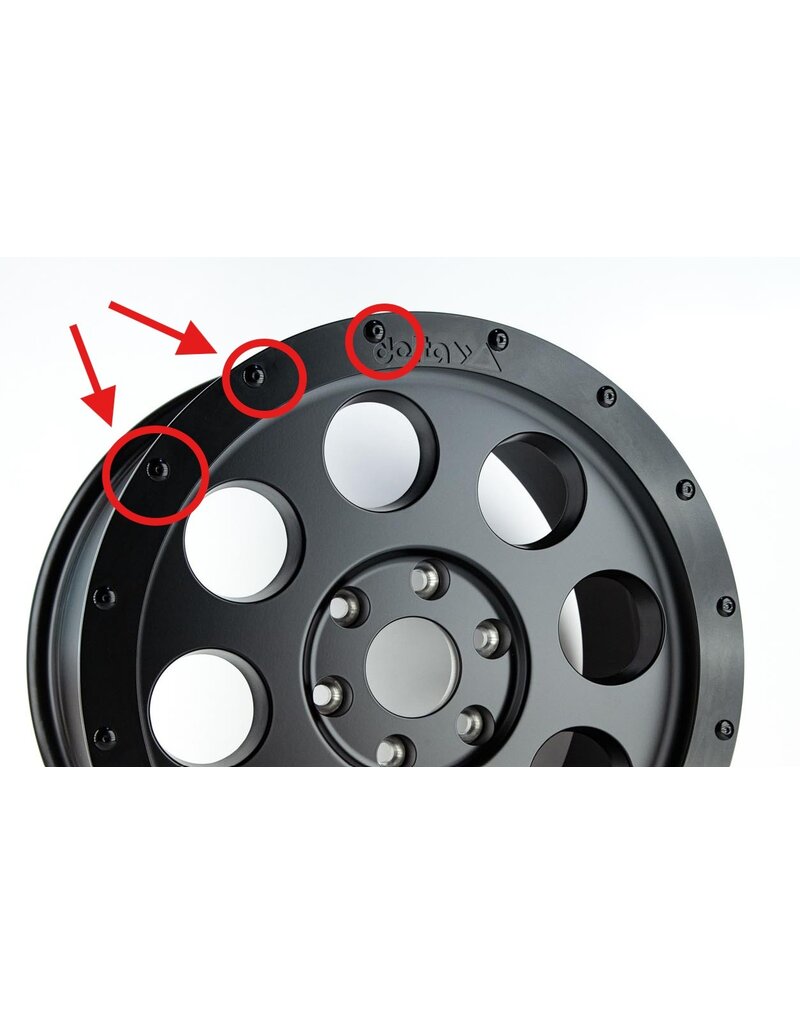 Replacement screw for the interchangeable ring on Delta Klassik B rims - BLACK