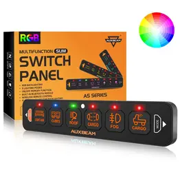 AUXBEAM AS-R60 Panneau de commutation RGB à 6 voies, modes bascule/momentané/pulsé pris en charge