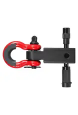Coupling with recovery eye/omega shackle for square US 2-inch mount, including locking pin