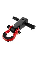 Coupling with recovery eye/omega shackle for square US 2-inch mount, including locking pin