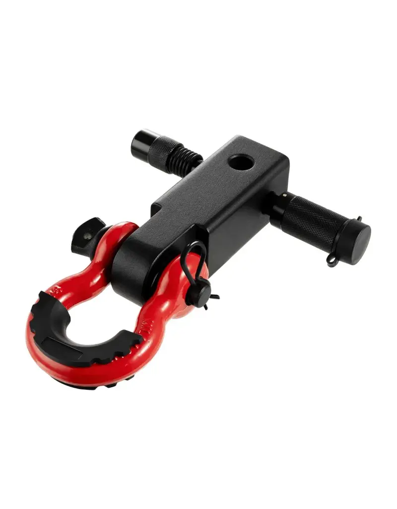 Coupling with recovery eye/omega shackle for square US 2-inch mount, including locking pin