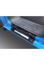 Einstiegs-Schwellerschutz mit Edelstahleinlagen für Ford Transit Custom&Tourneo V710 (NRN/NXN) und VW new Transporter T7 (2025+), Paar (links und rechts), schwarz