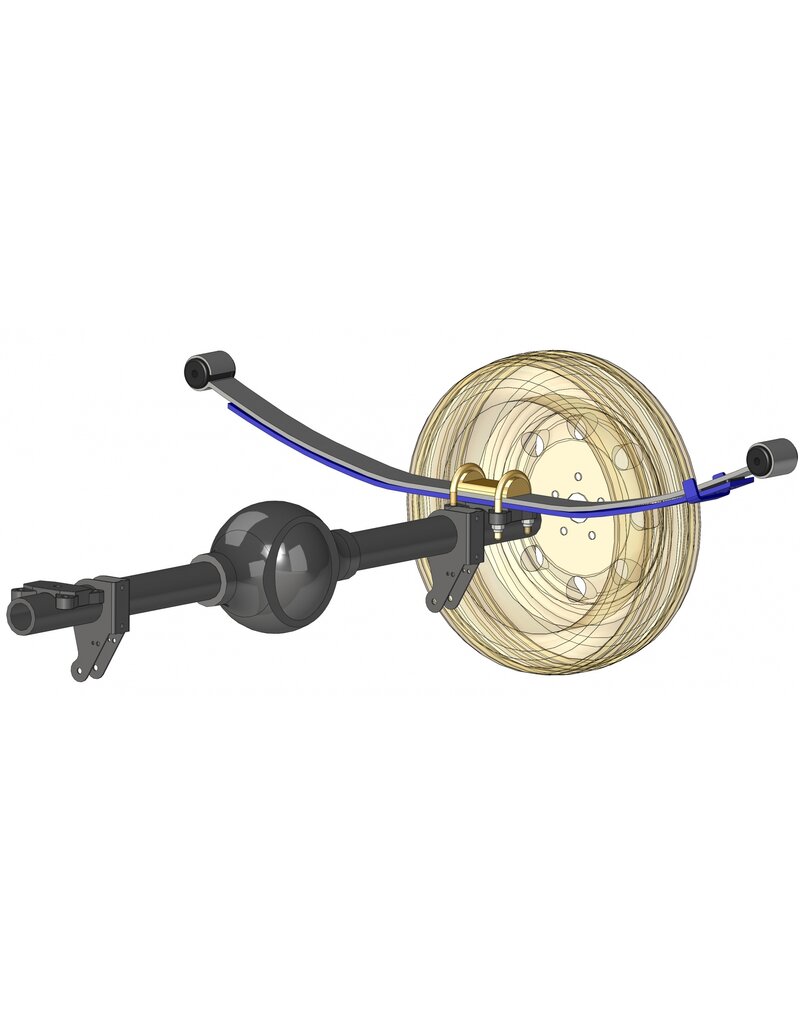 JEU DE RESSORTS À LAMES DE RENFORT ARRIÈRE / KIT DE REHAUSSE 3-5 CM pour Mercedes Sprinter 906 2WD à traction arrière et roues simples, avec ressort à lame simple d'origine