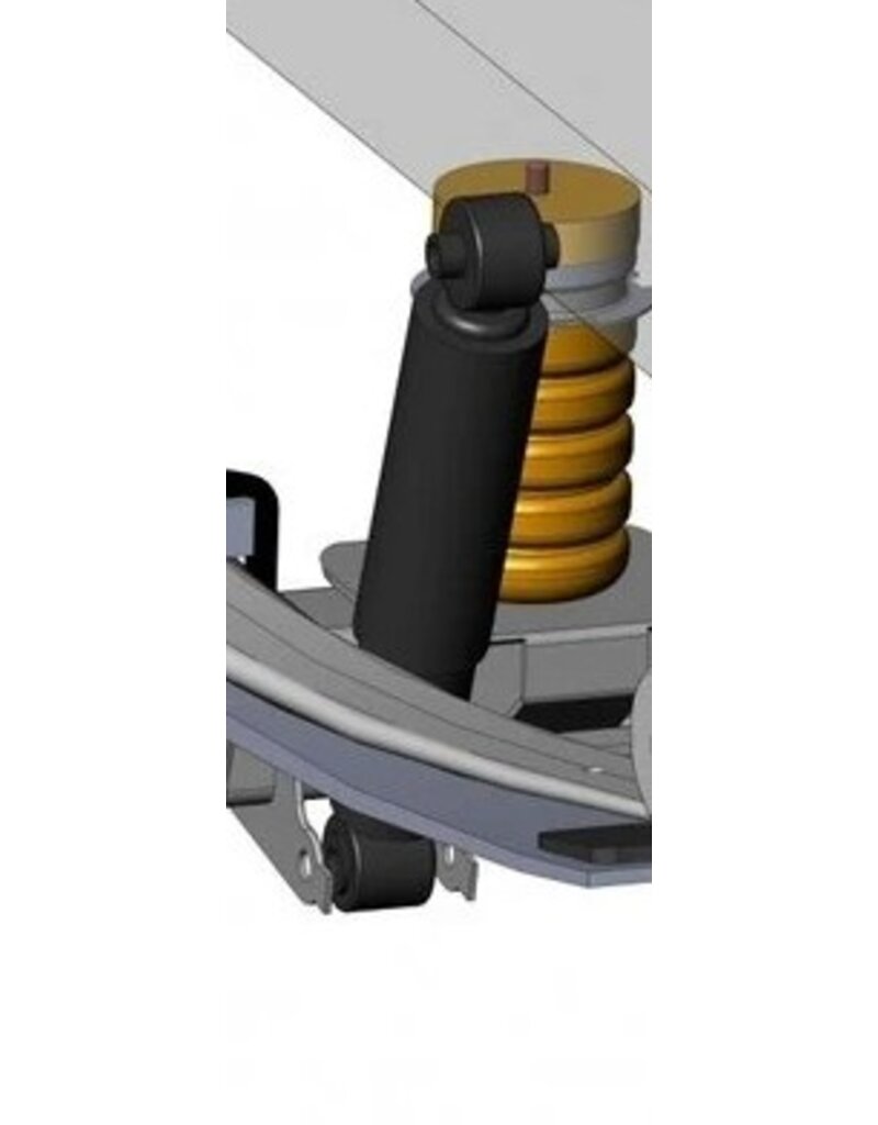 Pair of reinforced and extended gas pressure rear axle dampers for MB Sprinter 906 2WD rear-wheel drive