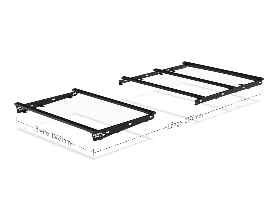 Basic Space Rack – le système de galerie de toit modulaire universel pour VW CRAFTER & MAN TGE L3H3 , 2017+