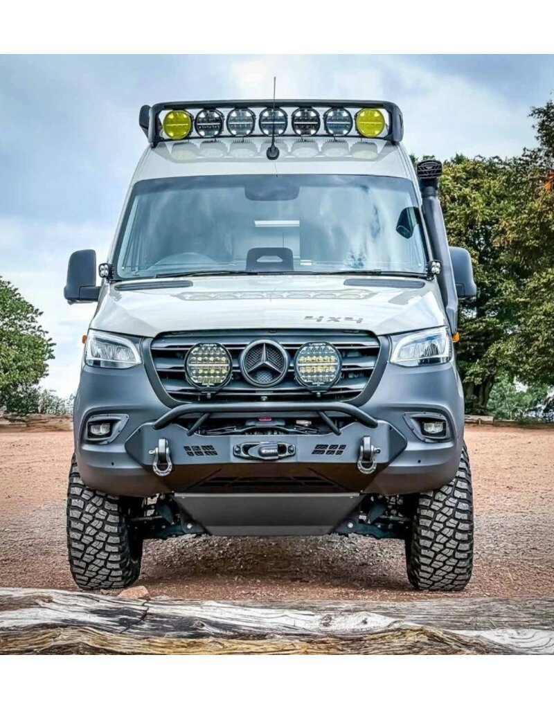 Plaque de protection moteur à monter avec le pare choc/ platine treuil Sequoia, en aluminium de 6 mm d'épaisseur, pour MB Sprinter 907 AWD 2022-actuel