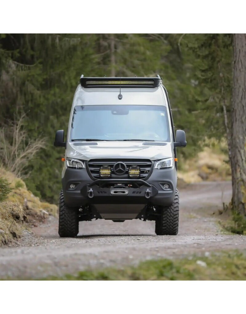 Motorschutzplatte zur Kombination mit der Sequoia-Windenstoßstange aus 6 mm Aluminium, für MB Sprinter 907 AWD 2022-aktuell