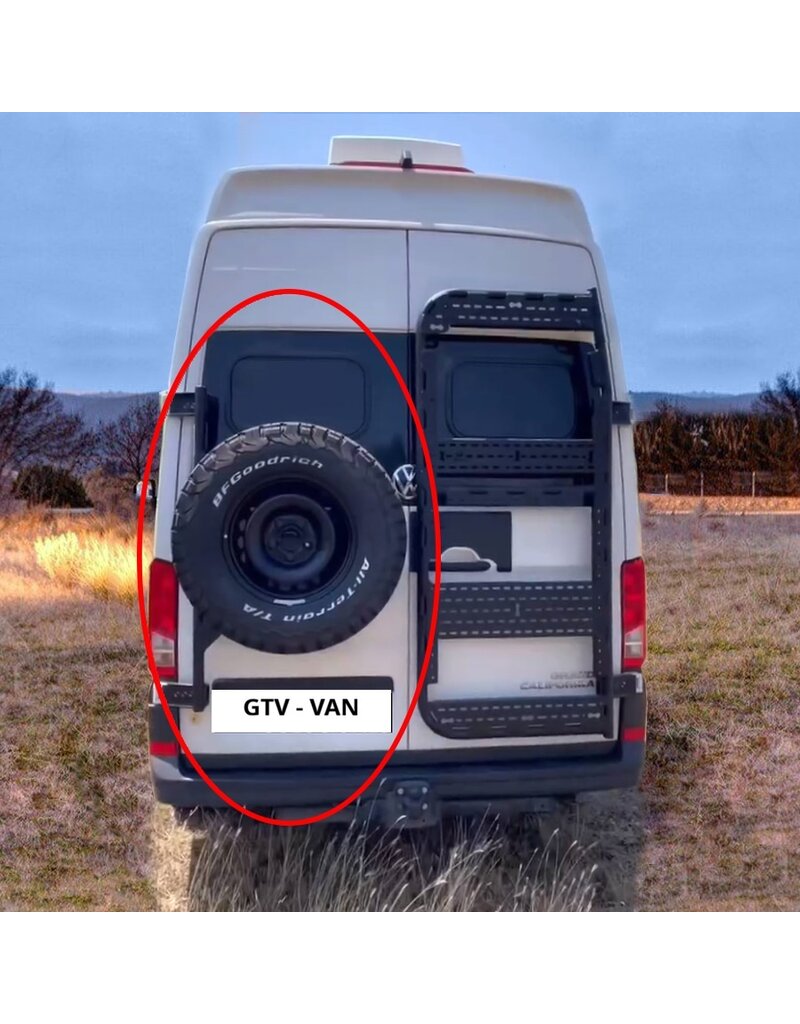 Porte-roue de secours réglable en hauteur pour VW Crafter 2017+/MAN TGE avec charnières à 180º