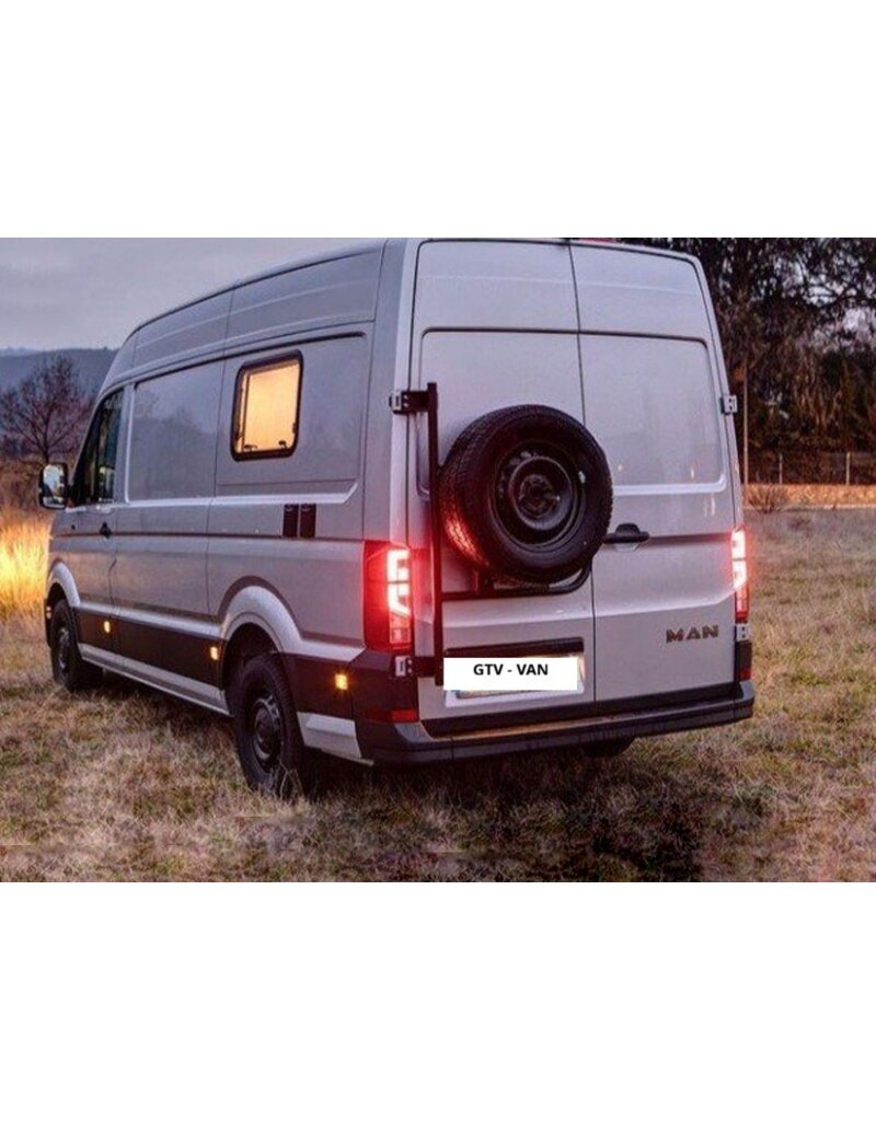Porte-roue de secours réglable en hauteur pour VW Crafter 2017+/MAN TGE avec charnières à 180º