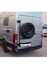 Höhenverstellbarer Reserveradträger für MAN TGE/VW Crafter 2017+ mit 180º Scharnieren