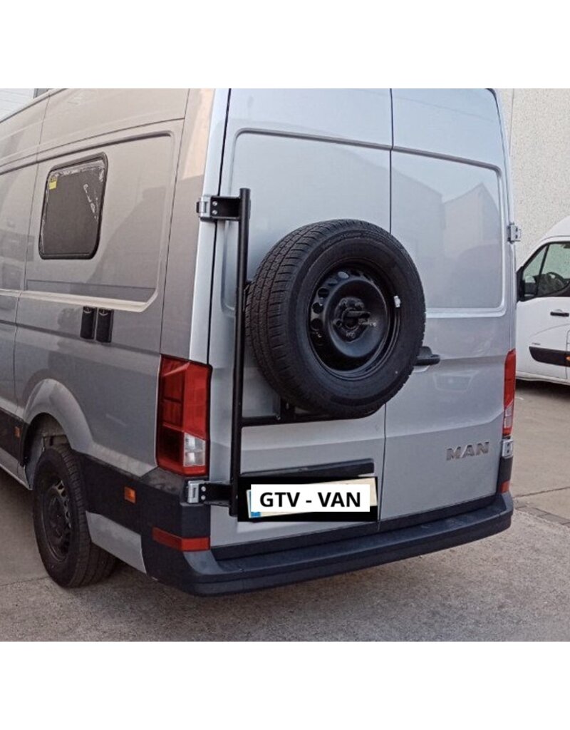 Porte-roue de secours réglable en hauteur pour VW Crafter 2017+/MAN TGE avec charnières à 180º