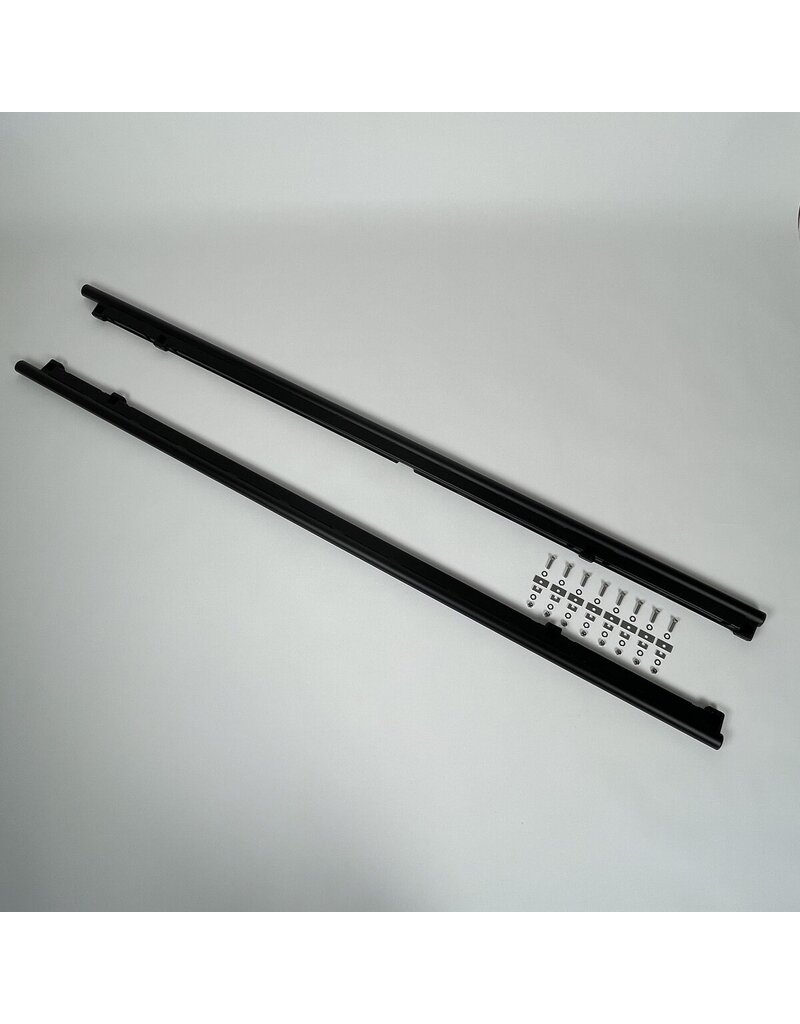 Rocker guards (rocksliders), for Ford Transit / Tourneo Custom V710 & VW T7 - L2 (longwheelbase) - black, powder-coated by Terranger