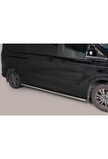 Side sill tubes, 63 mm diameter, for Ford Transit / Tourneo Custom V710 (model year 11/2023 and later) and VW Transporter T7 (2025 and later) with short and long wheelbases, available in polished or black powder-coated finishes