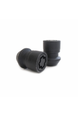 Set of wheel lock nuts (4 pieces), black, M14x1.5, for a maximum thread length of 34 mm, 60° taper, SW 19, e.g., for Ford Transit, Ford Transit Custom+, VW T7 (V710), and other vehicles