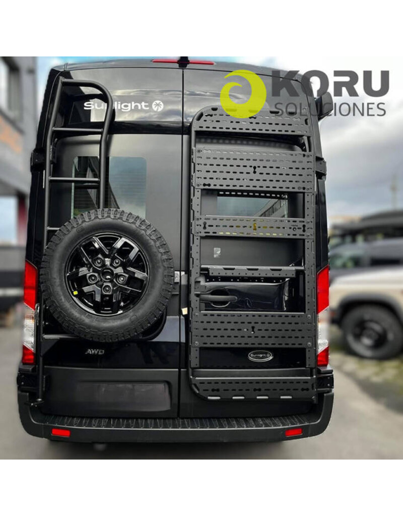 Universal-Heckträger für FORD TRANSIT mit 180° Scharnieren, Tür hinten rechts