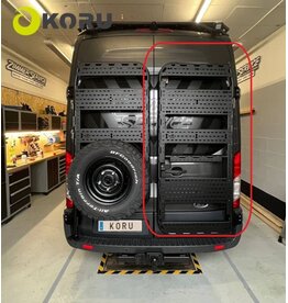 Porte-bagage arrière universel pour FORD TRANSIT 2014+ avec charnières à 180° sur porte arrière droite