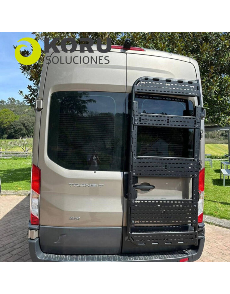 Porte-bagage arrière universel pour FORD TRANSIT 2014+ avec charnières à 180° sur porte arrière droite