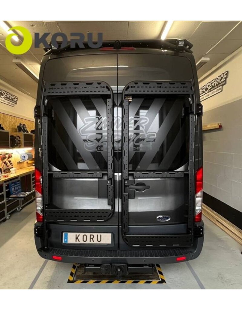 Porte-bagage arrière universel pour FORD TRANSIT 2014+ avec charnières à 180° sur porte arrière droite