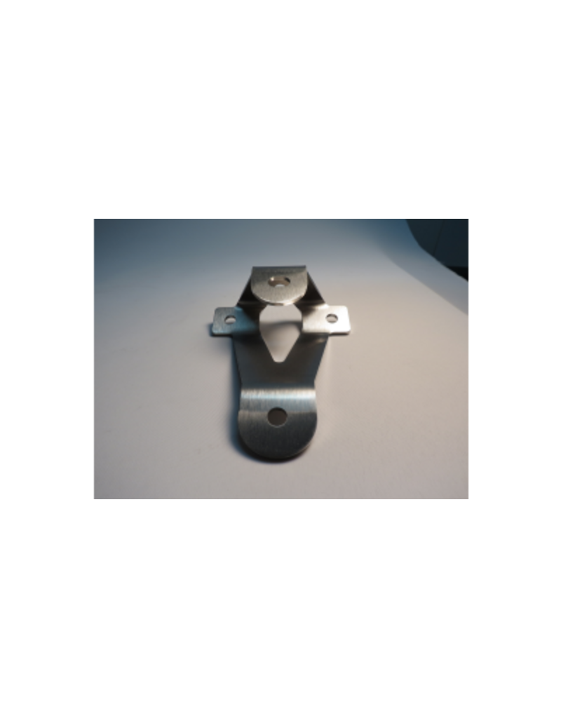 Pied de barre de toit H40 asymétrique. Acier inoxydable noir