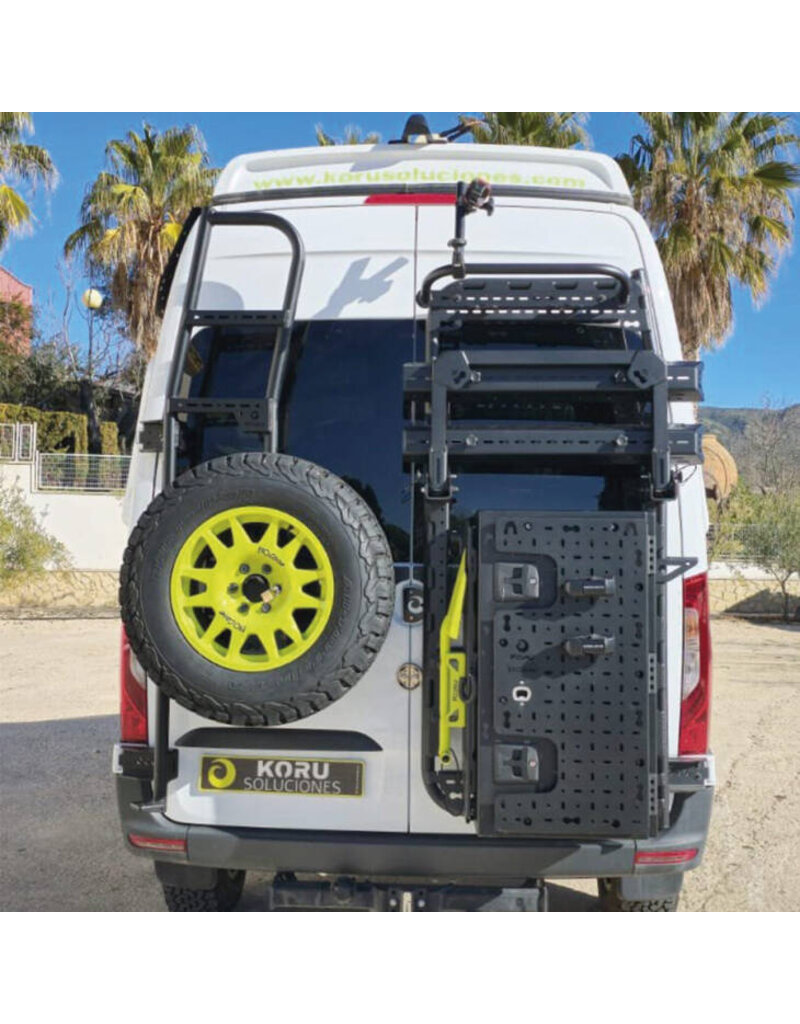 Foldable bike rack for up to 4 bikes, heavy-duty design for mounting on the Koru universal rear rack