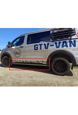 Side protection panels for the Ford Transit / Tourneo Custom 2025+ & VW New Transporter T7 (V710/NRN/NXN), short wheel base, matt or gloss black, silver or carbon-look