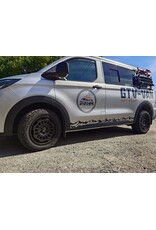 Side protection panels for the Ford Transit / Tourneo Custom 2025+ & VW New Transporter T7 (V710/NRN/NXN), short wheel base, matt or gloss black, silver or carbon-look
