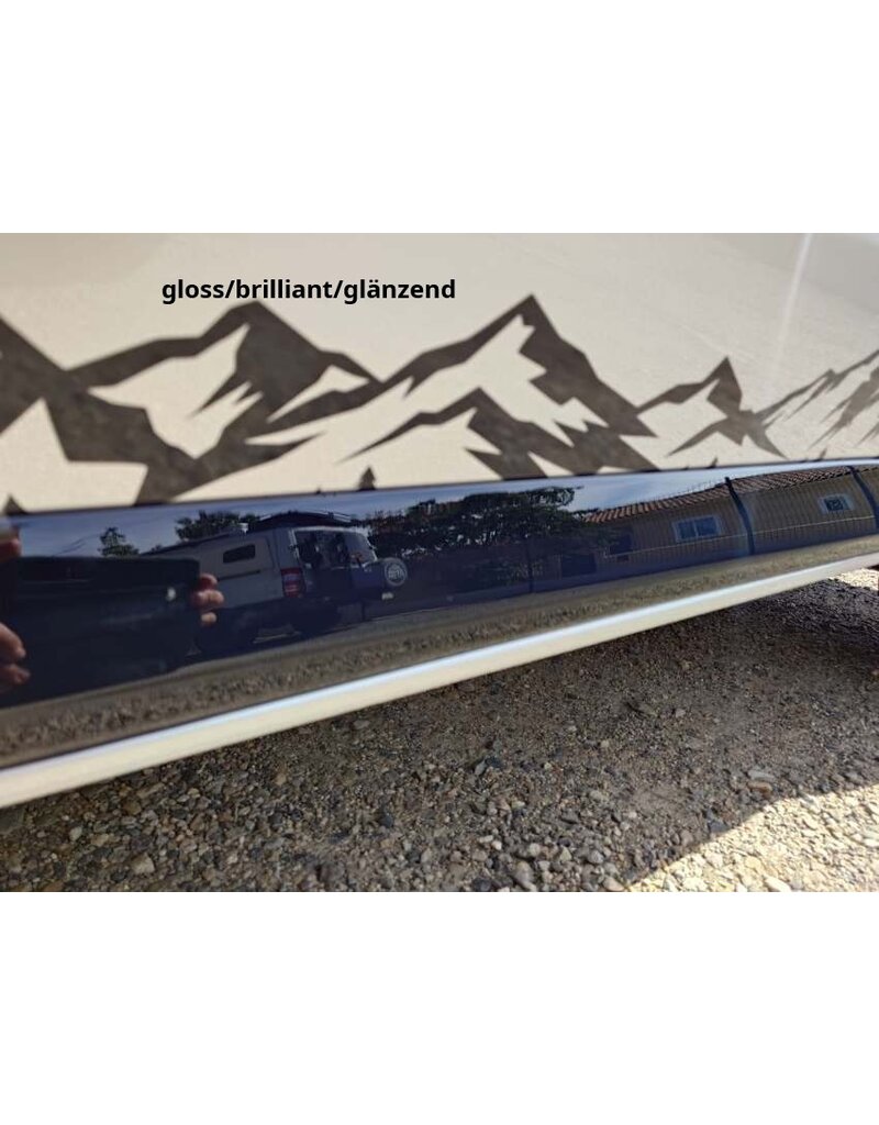 Side protection panels for the Ford Transit / Tourneo Custom 2025+ & VW New Transporter T7 (V710/NRN/NXN), short wheel base, matt or gloss black, silver or carbon-look