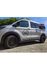 Panneaux de protection latéraux pour Ford Transit / Tourneo Custom 2025+ et VW New Transporter T7 (V710/NRN/NXN), empattement court (L1) noir mat ou brillant, argent ou aspect carbone