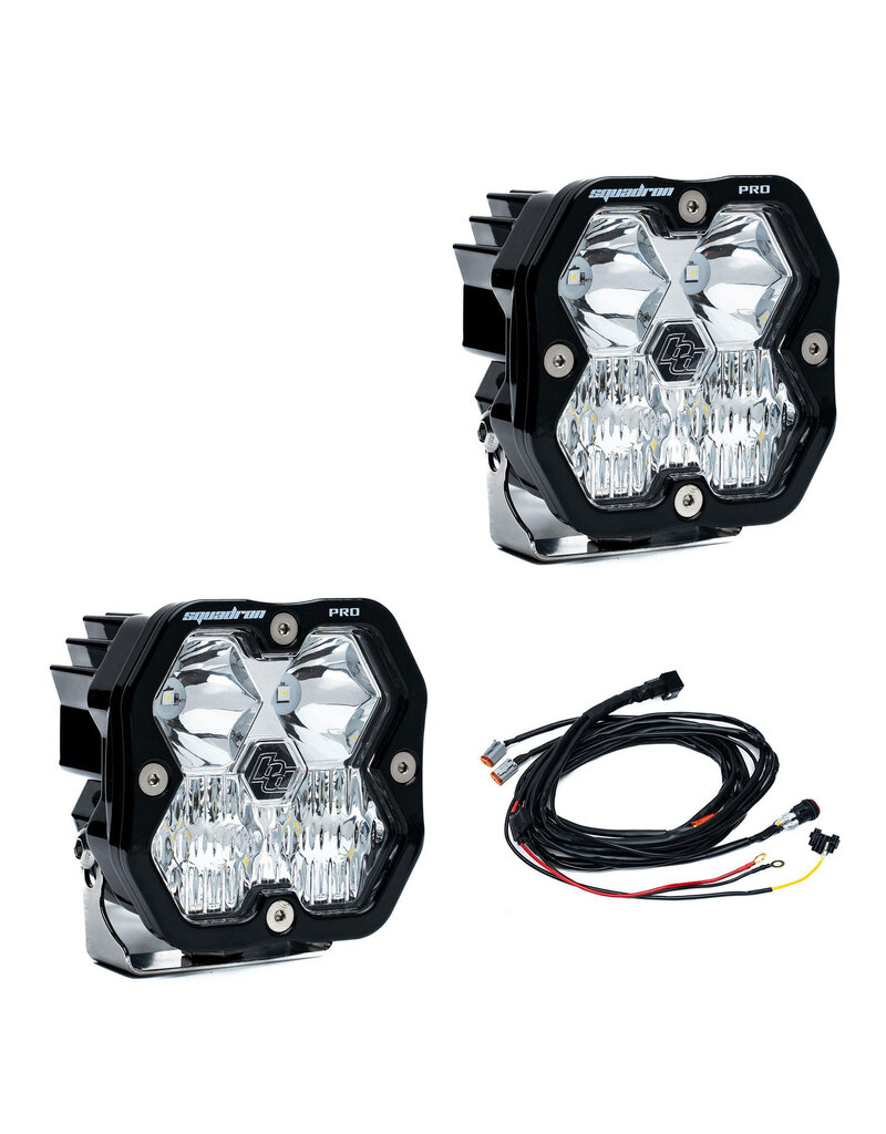 BAJA DESIGNS Squadron 2.0 Pro : paire de modules d'éclairage auxiliaires à LED noirs - Universels (différentes options disponibles)