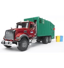 Bruder Bruder 2812 - Mack-Granite vuilnisauto rood groen