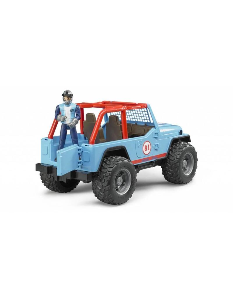 Bruder Bruder 2541 - Jeep Cross Country Blauw met rally-rijder