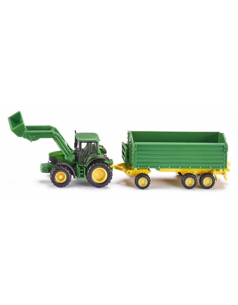 Siku Siku 1843 - John Deere met frontlader en aanhanger 1:87