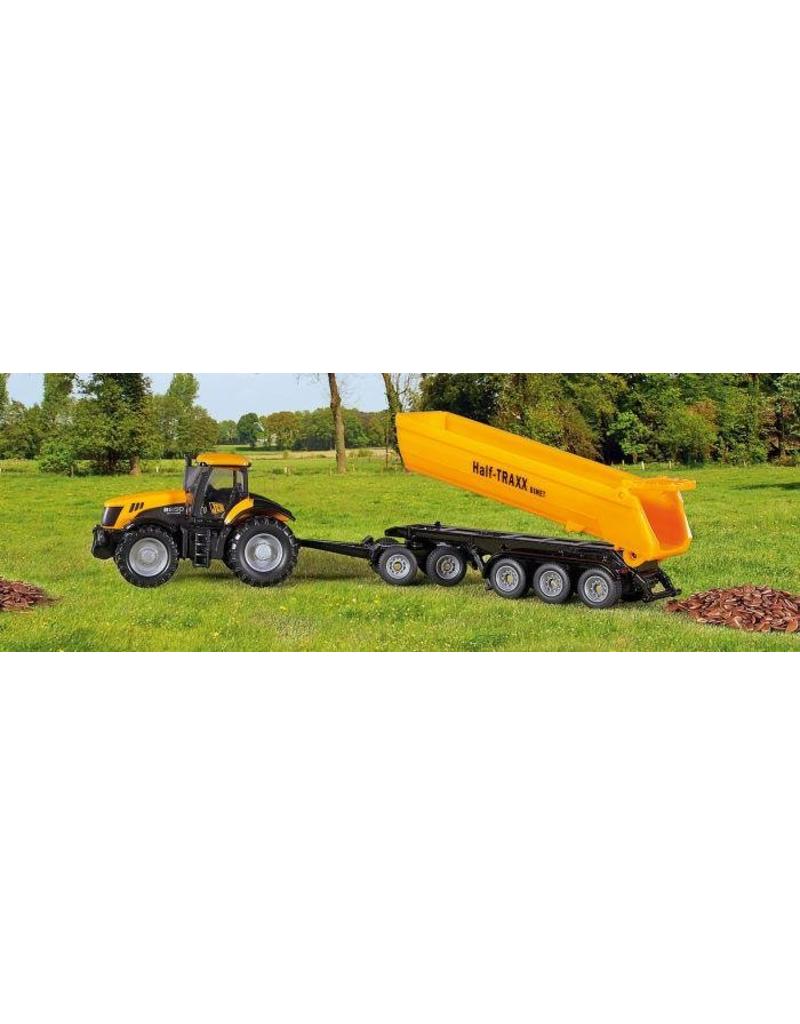 Siku Siku 1858 - JCB 8250 met dolly en halfpipe trailer 1:87