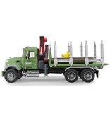 Bruder Bruder 2824 - Mack Granite houttransporter met laadkraan en bomen