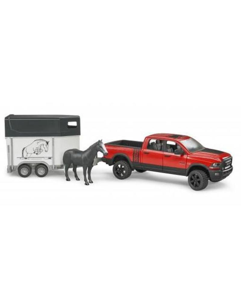 Bruder Bruder 2501 - Dodge RAM 2500 Power Wagon met paardentrailer en paard