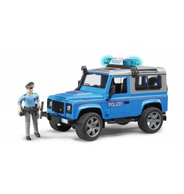Bruder Bruder 2597 - Land Rover Defender Stationwagen - Politieauto en politie agent