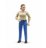 Bruder Bruder 60408 - Speelfiguur vrouw: blank, bruin, blauwe jeans