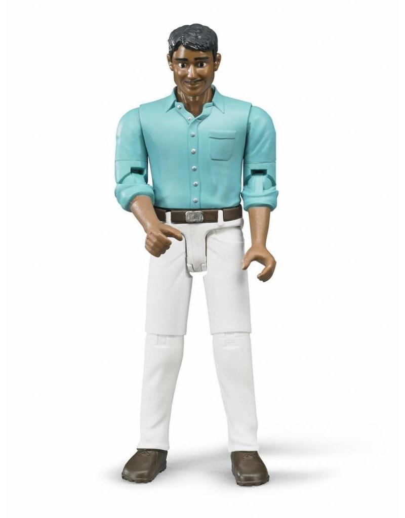 Bruder Bruder 60003 - Speelfiguur man: donker, bruin, witte jeans