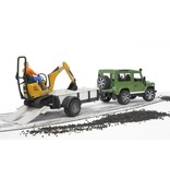 Bruder Bruder 2593 - Landrover met aanhanger en JCB mini graafmachine