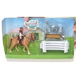 Kids Globe 640073 - Speelset: paard met ruiter en accessoires 1:24 (geschikt voor SCHLEICH)