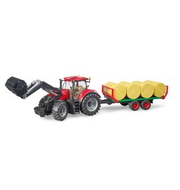 Bruder Bruder 3198 - Case IH Optum 300 CVX met voorlader en balentransporter