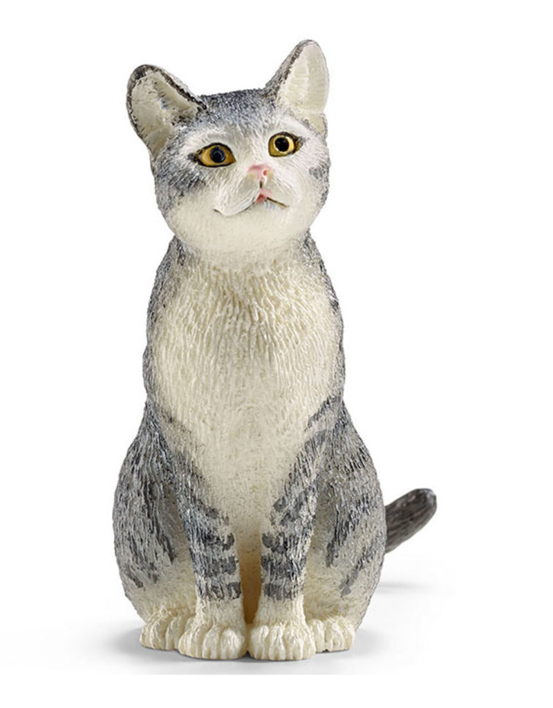 Schleich Schleich CAT 13771 - grijze kat, zittend