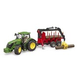 Bruder Bruder 3154 - John Deere 7R 350 met bomentrailer en 4 boomstammen