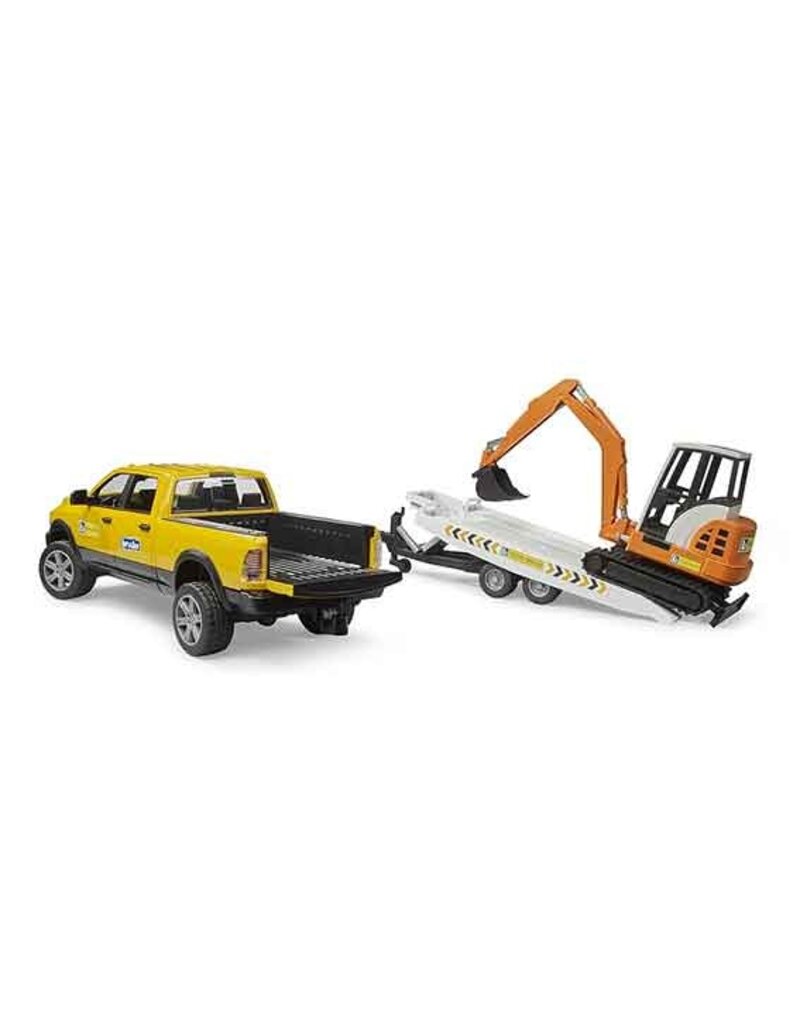 Bruder Bruder 02546 - RAM verhuur service met aanhanger en mini graafmachine