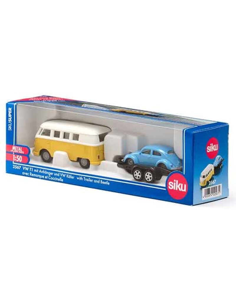 Siku Siku 2567 - Siku Volkswagen T1 met trailer en Beetle 1:50