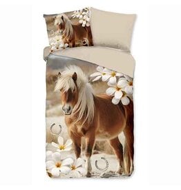 Dekbed Pure - Paard met bloemen